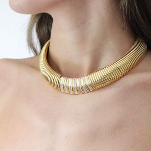 Vintage omega and crystal collar necklace